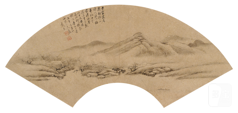 戴熙 山水扇面 - 图1